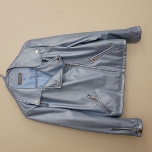 Bagatelle Blue Faux Leather Jacket